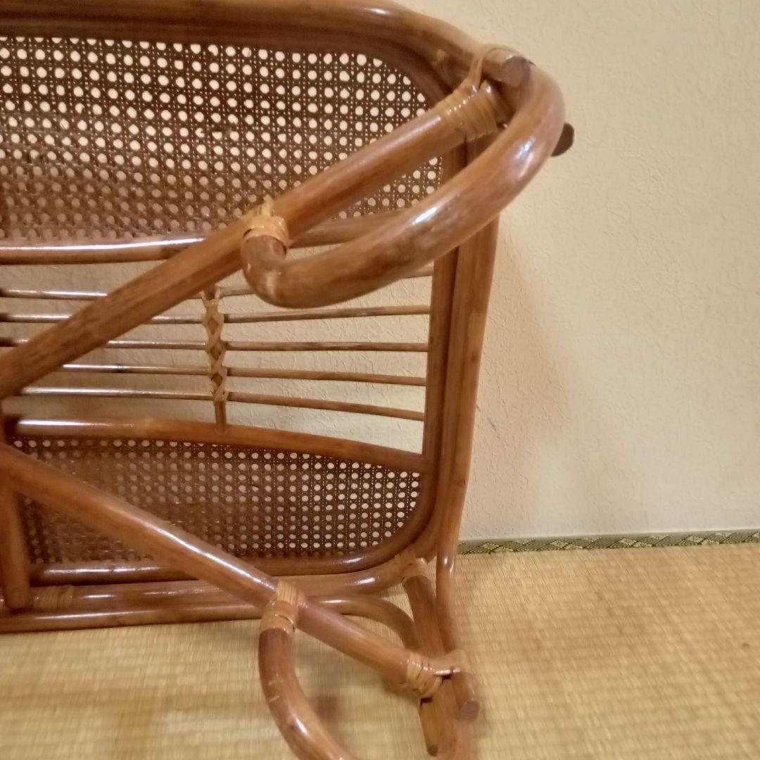 籐 ラタン ガラス天板 ローテーブル 座卓 レトロ モダン 和室 洋室 センター