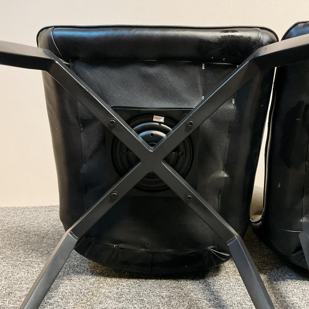 ４脚　セラミクス GY ラウンドチェア　オートリターン式　回転　ダイニングチェア