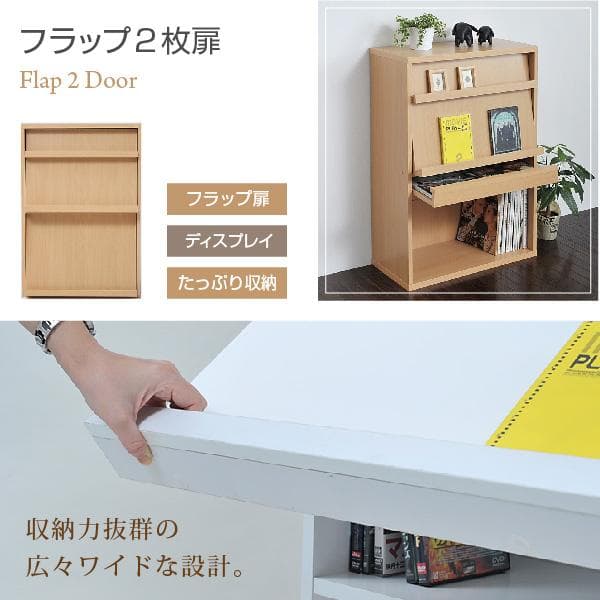 落下防止 薄型 フラップ扉 大容量 北欧 おしゃれ 収納 ラック 本棚 NA