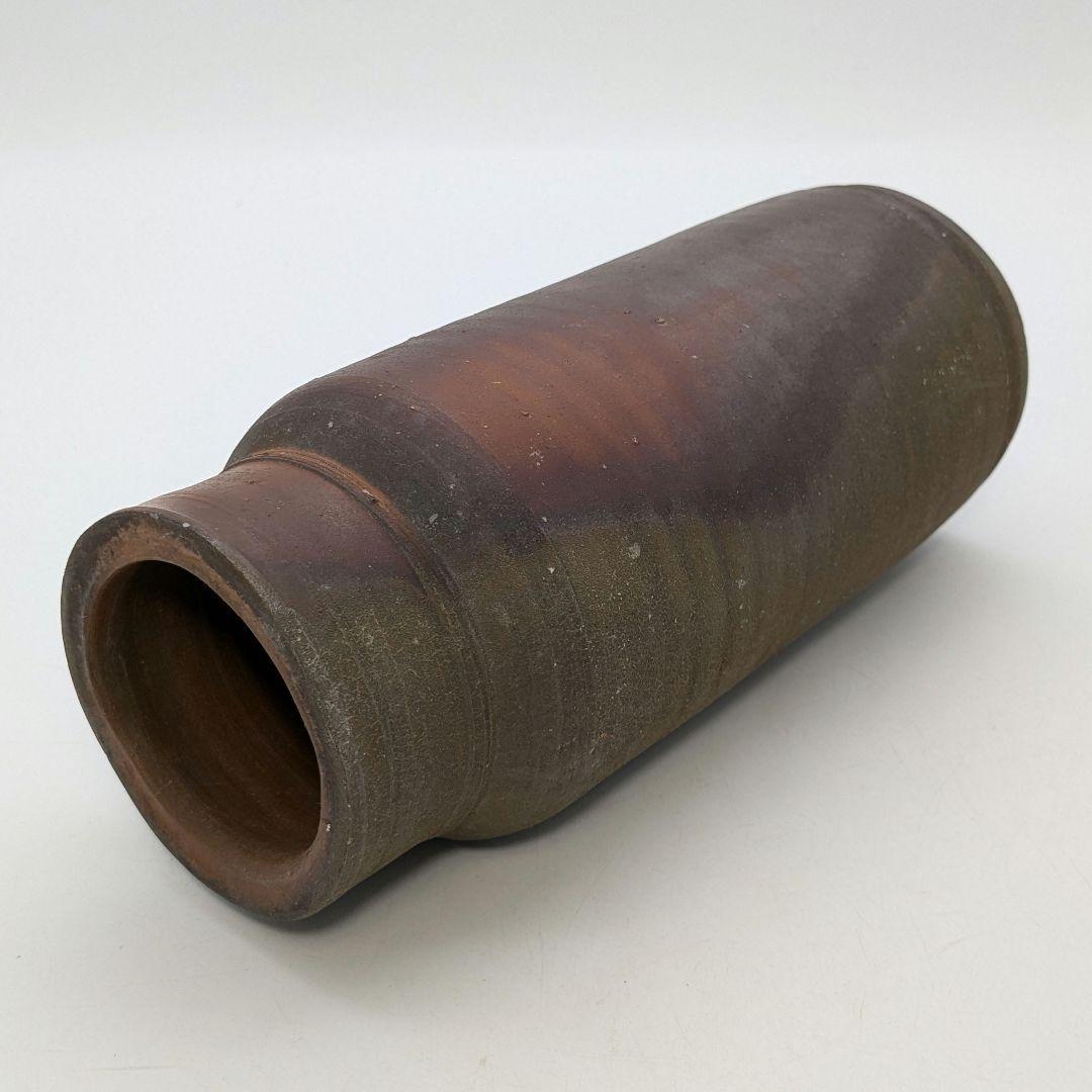 岡山県重要無形文化財 吉本正 備前焼 花入 合箱共布栞 花瓶 花器 花生 置物