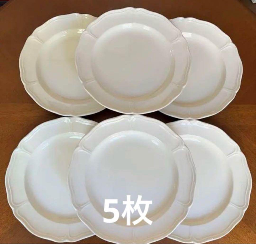 【美品】ウェッジウッド★クイーンズプレーン★花リムディナー皿　5枚