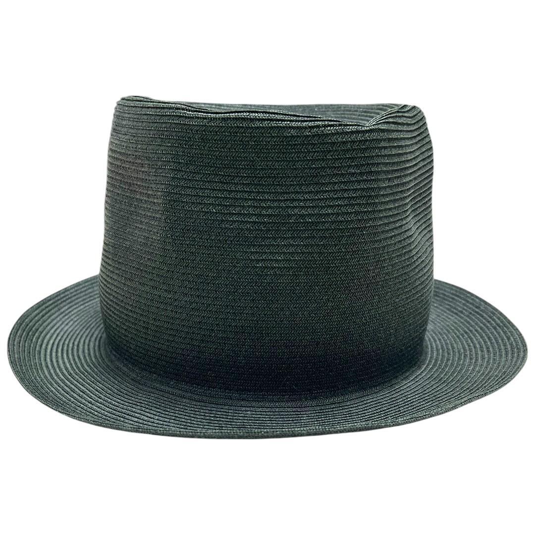 CA4LA　ストローハット 中折れ グリーン KN01310 美品