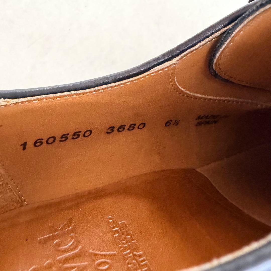 【極美品】berwick バーウィック3680 6 1/2プレーントゥ 黒 シボ