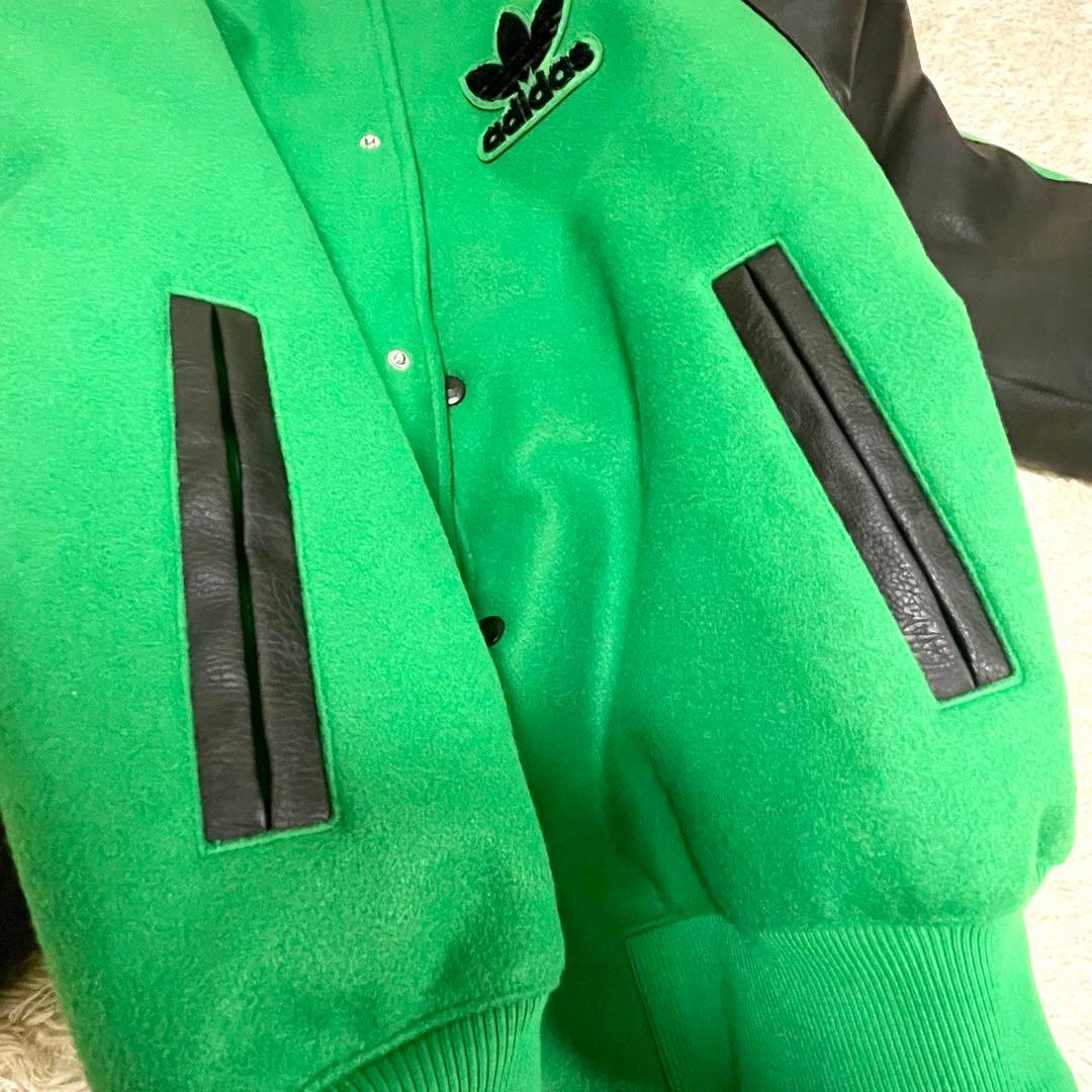 adidas スタジャン　グリーン　【美品】　ボンバージャケット　アディダス