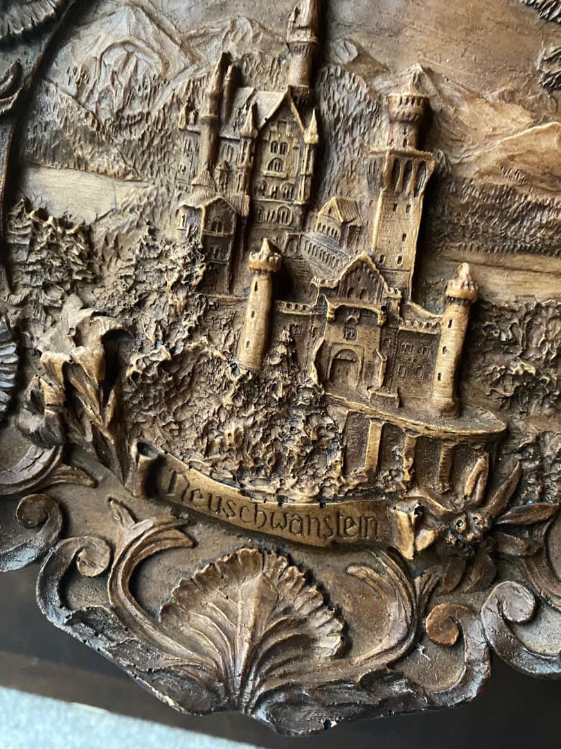 ノイシュヴァンシュタイン城 木彫壁掛け neuschwanstein castl