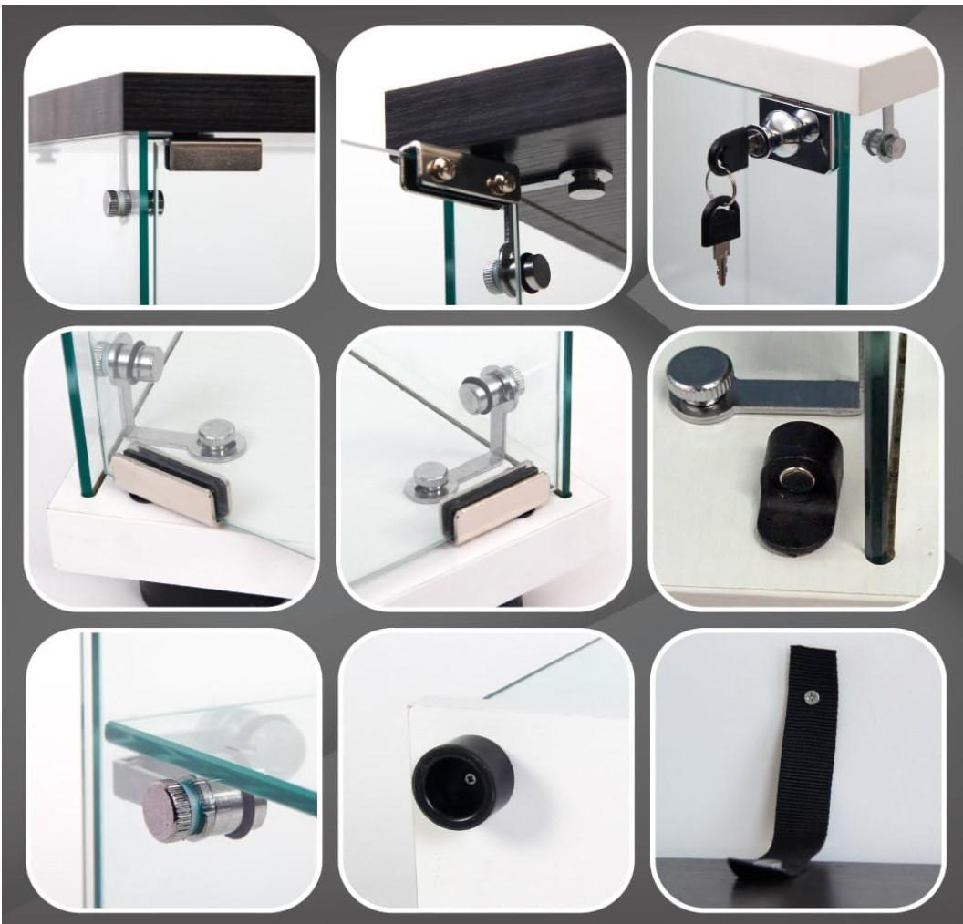 【新品】人気No.1！3段ワイドガラスケース白｜支柱なし全面ガラス｜フィギュア棚