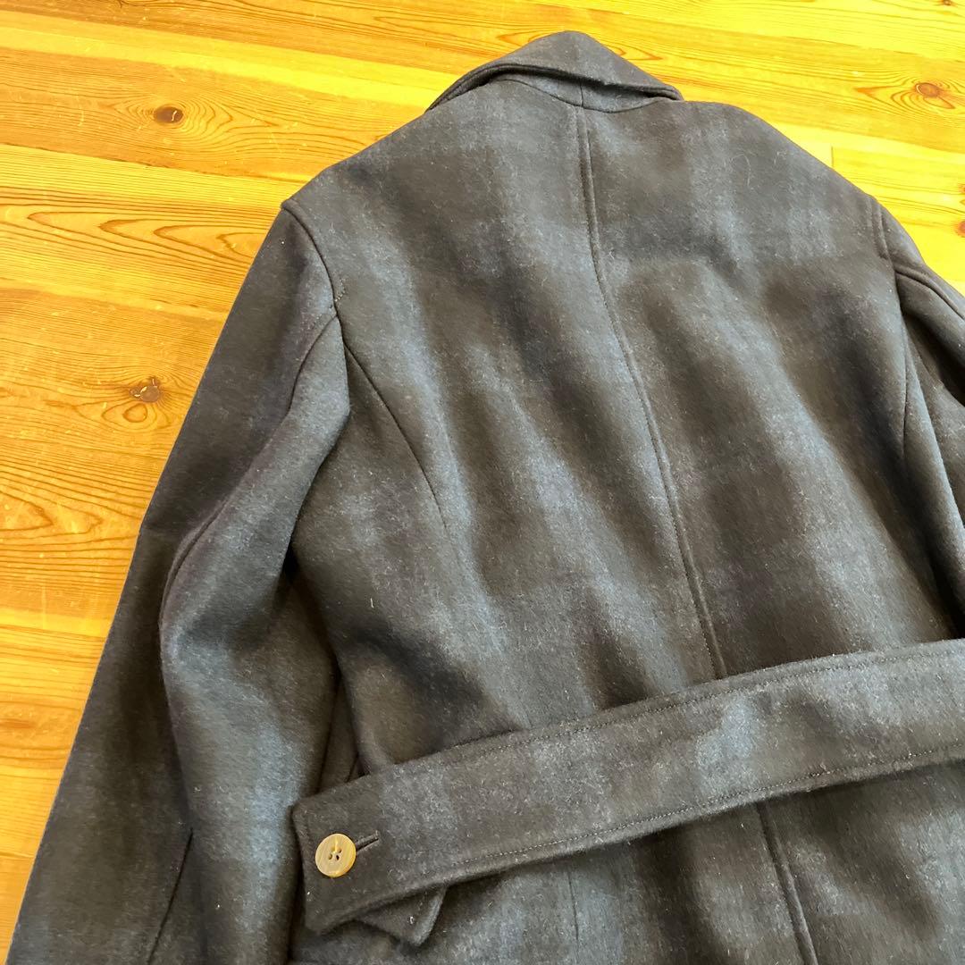 CAMPLIN イタリア製ウールピーコート チェック