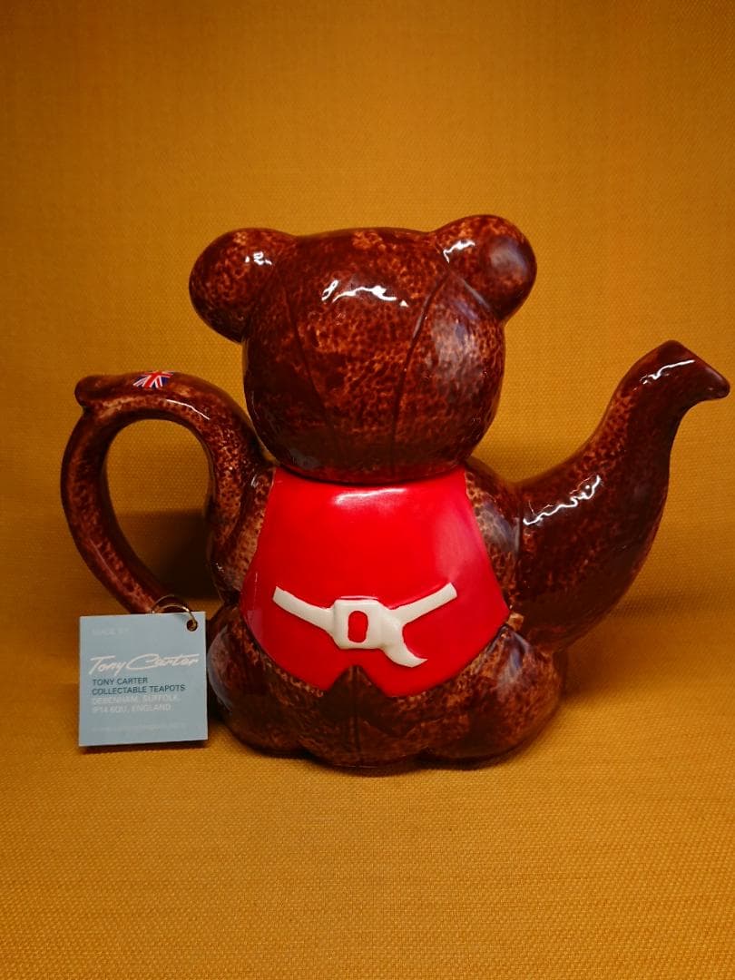 【美品】急須　熊型　イギリス　陶器　置物　インテリア　工芸品　美術品　A1091