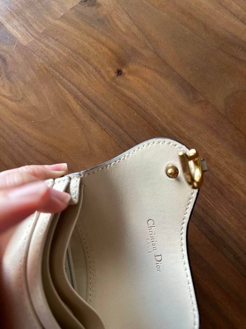 Dior アイボリー レザー 名刺入れ