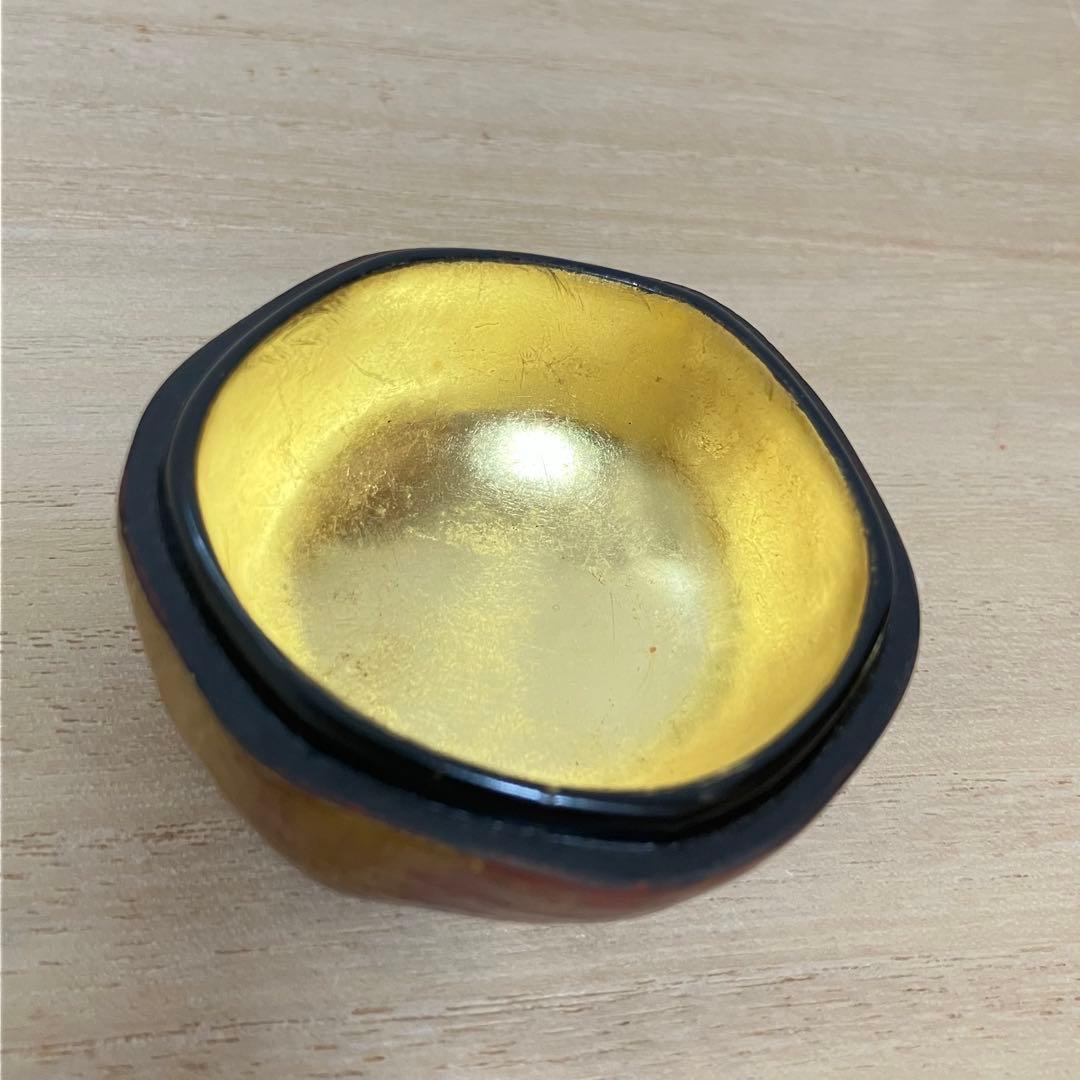 柘榴香合【茶道具/乾漆/金箔/ざくろ/骨董品/古美術/工芸品】