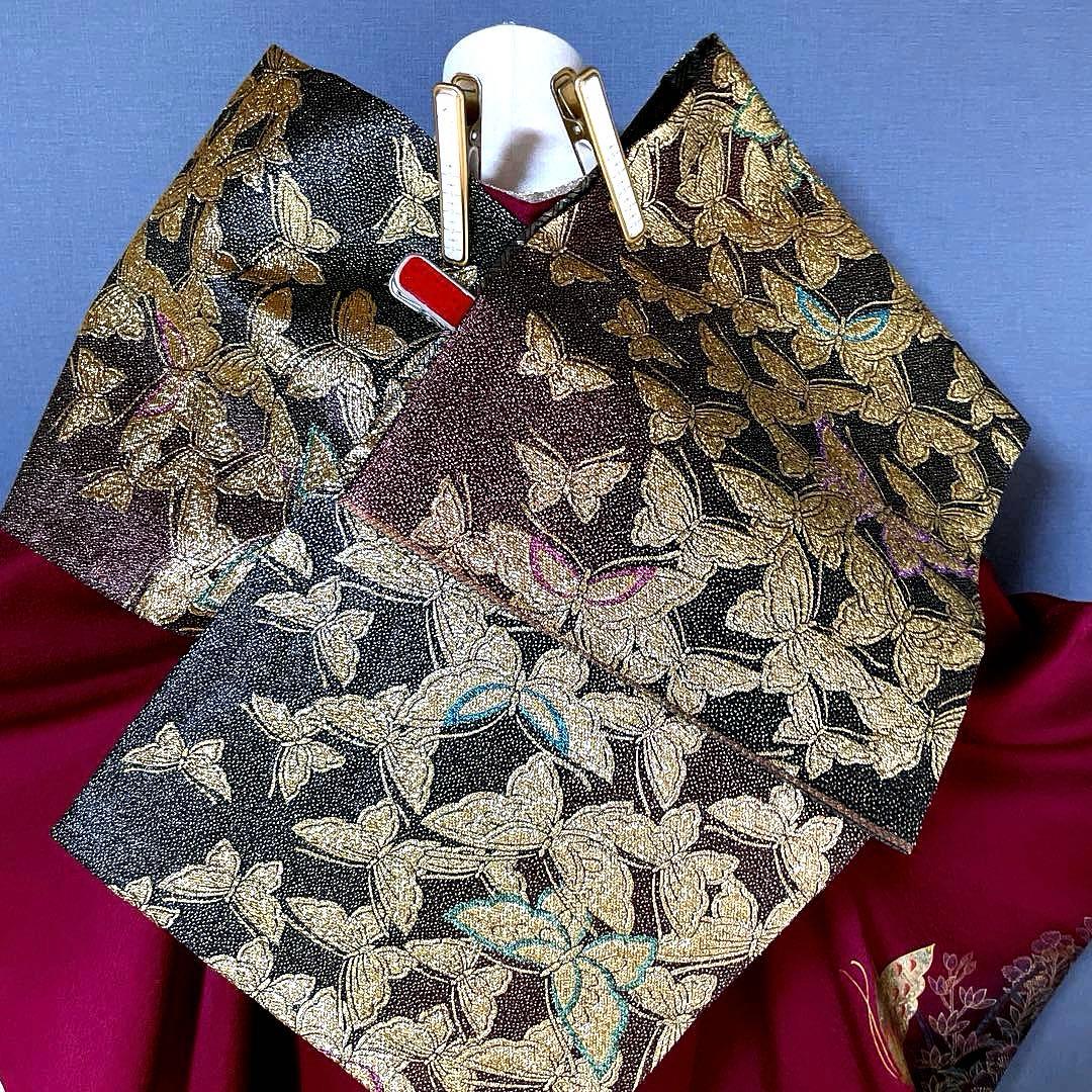 振袖フルセット　高身長　金彩友禅　成人式振袖　振袖　裄丈69 バタフライ