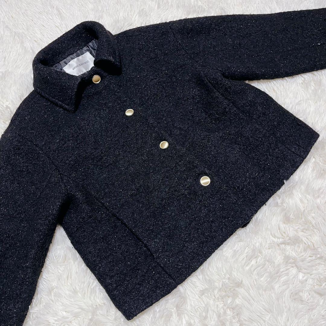 Natural Beauty Basic 圧縮ツイードジャケット ブラック　ラメ