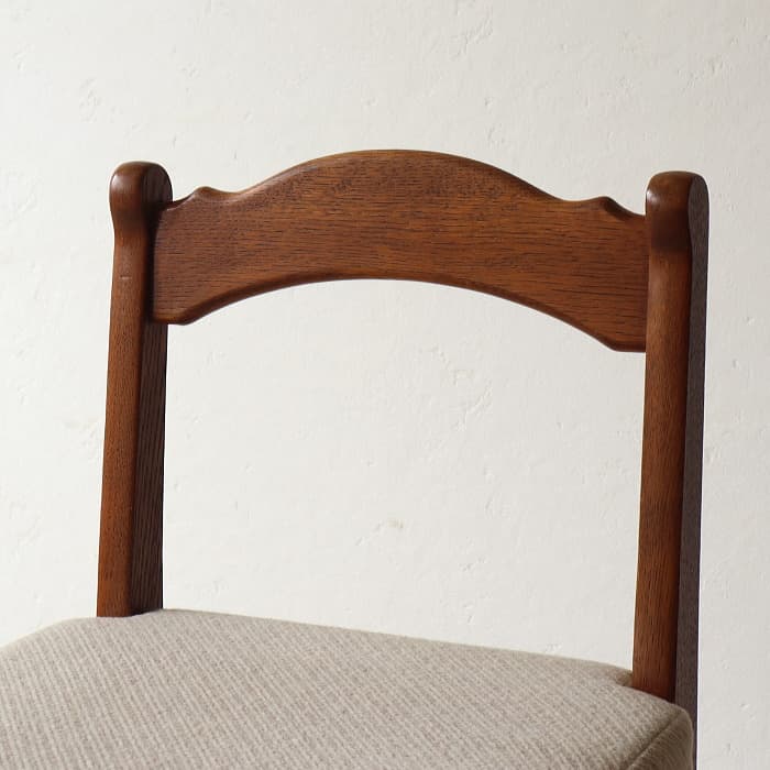 アンティーク 小ぶりなイス 布張り ナラ 木製 古家具 無垢材