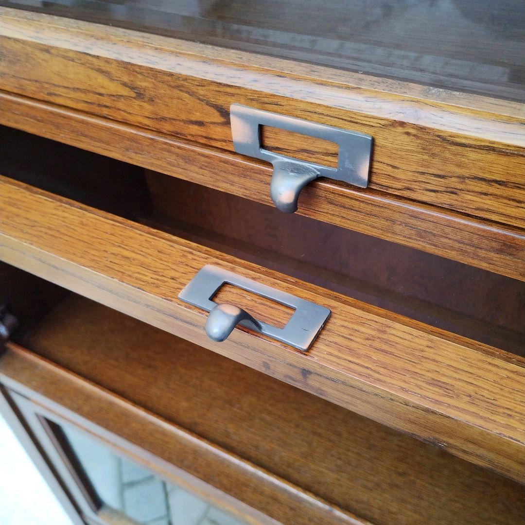 【希少】三越ブルージュ 4段フリーラック ガラスフラップ扉 キャビネット ②