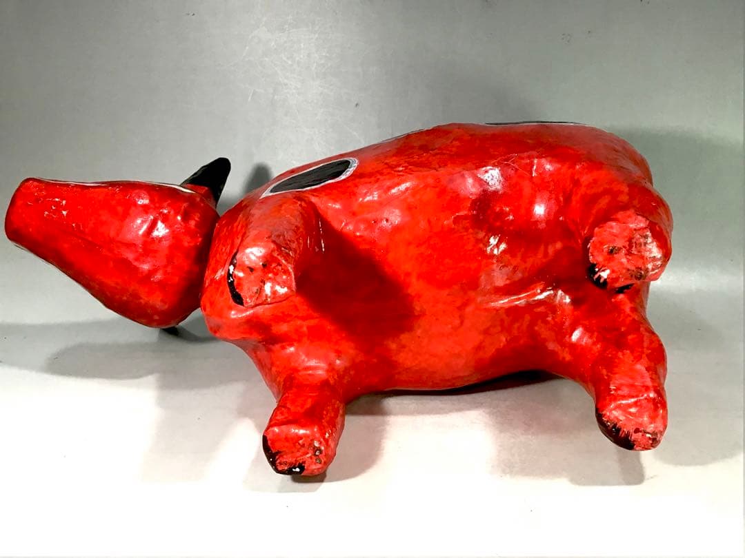 古手 大きい 五十嵐民芸 首振り 赤べこ 張子 人形 郷土玩具 会津 牛 縁起物