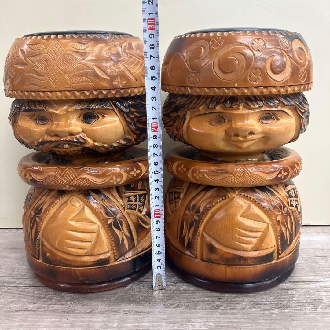 E-4 アイヌ ニポポ ニポポ人形 木彫り 北海道 民芸品 伝統工芸 郷土玩具