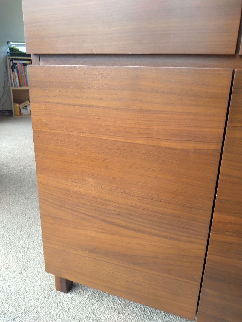 MUJI/無印良品 木製脚付きキャビネット/ウォールナット材/食器棚/収納家具