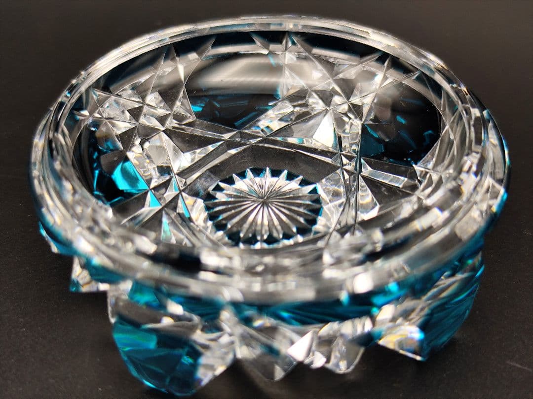 超希少品☆黒川昭男 江戸切子 棗 蓋物 茶道具 （切子、江戸切子、薩摩切子）