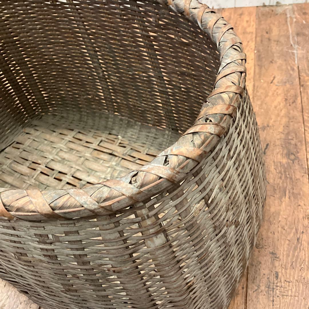 昭和レトロ 竹籠 竹かご 竹細工 竹編み 竹製 バスケット 収納バスケット