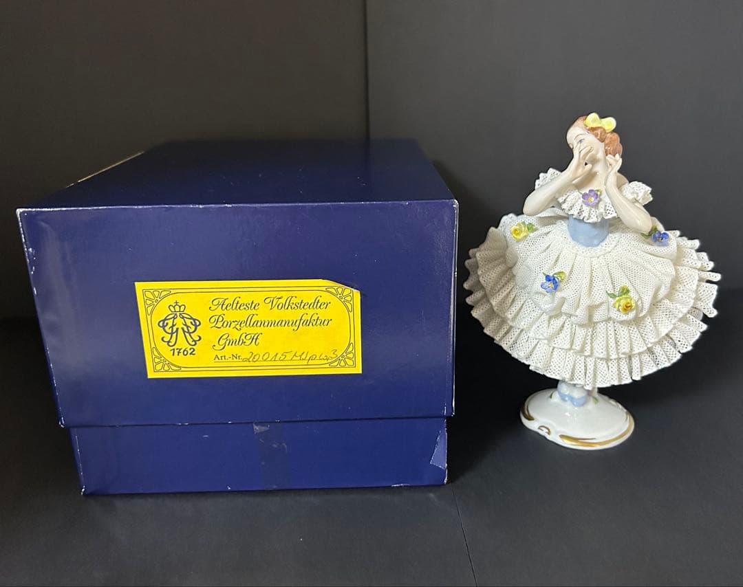 【美品】アイリッシュドレスデン フリルドレスレース ドイツ オリジナルBOX付