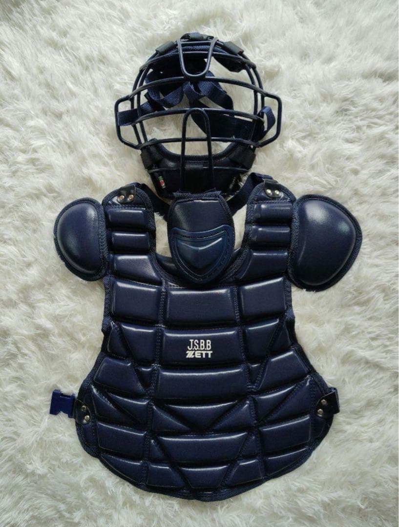 けけ様用　ZETT JSBB キャッチャー用防具セット ネイビー