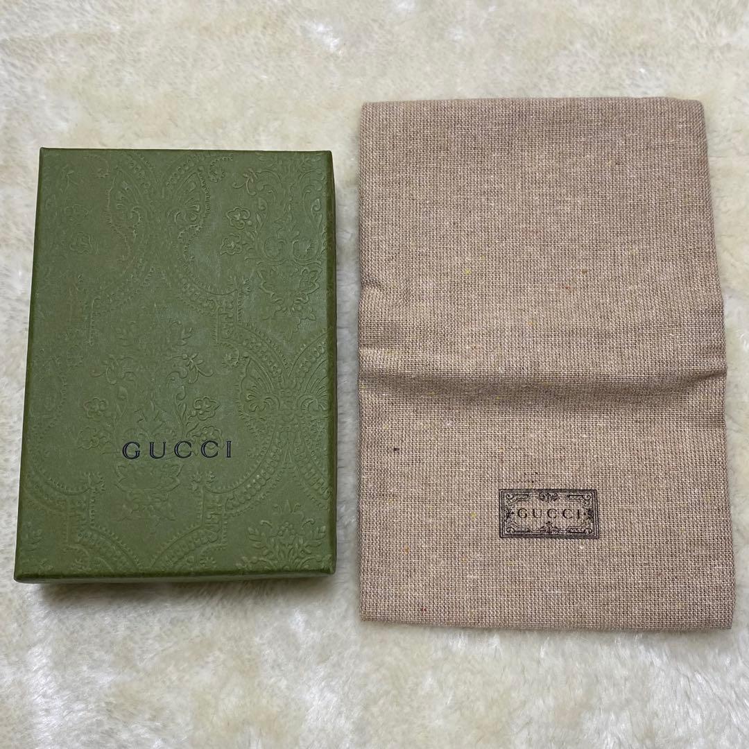 付属品完備❗️新品保管品✨グッチキーホルダーGG総柄シマ型押し黒レザーシルバー金具