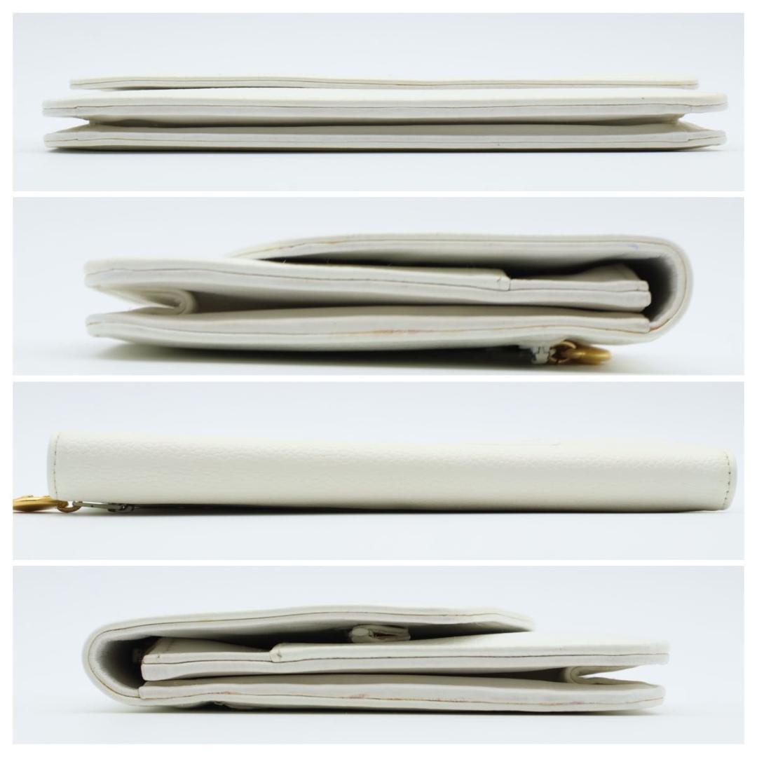 【極美品】CHANEL デカココ　フラップ長財布　キャビアスキン　白