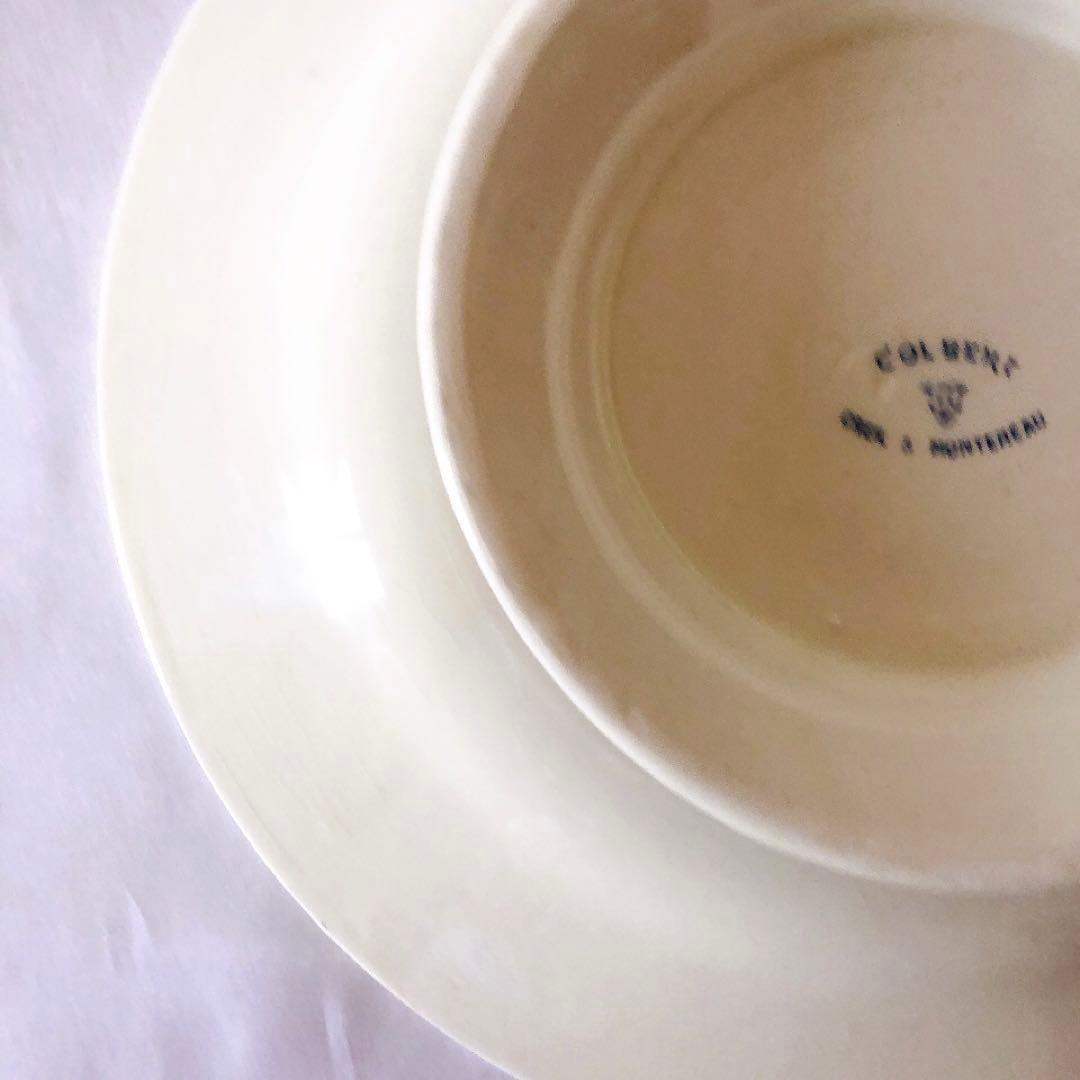 希少　クレイユモントロー　コルベール　ケーキスタンド　フランスアンティーク食器