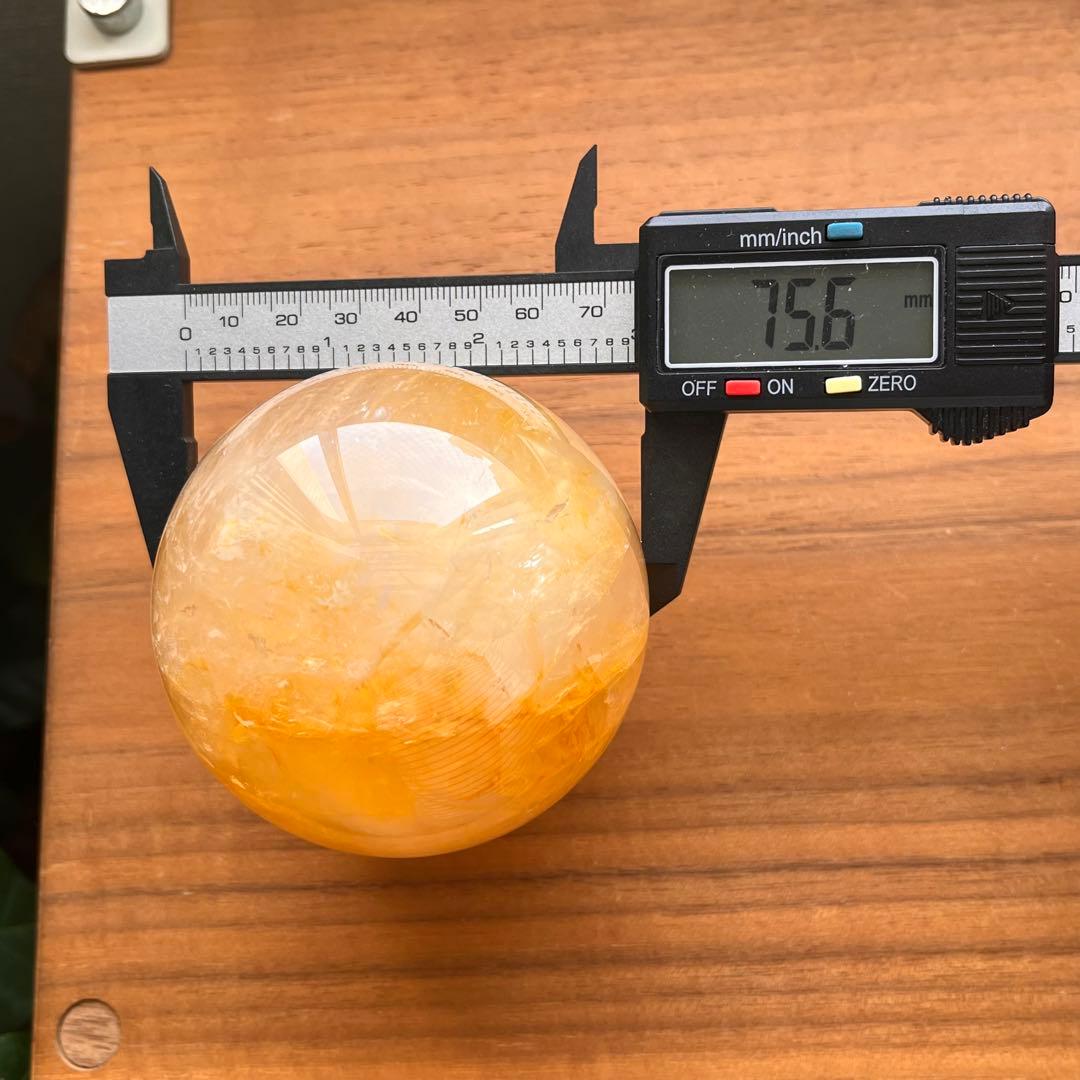 天然石スフィア 水晶ゴールデンヒラー 直径約75.6mmのスフィア