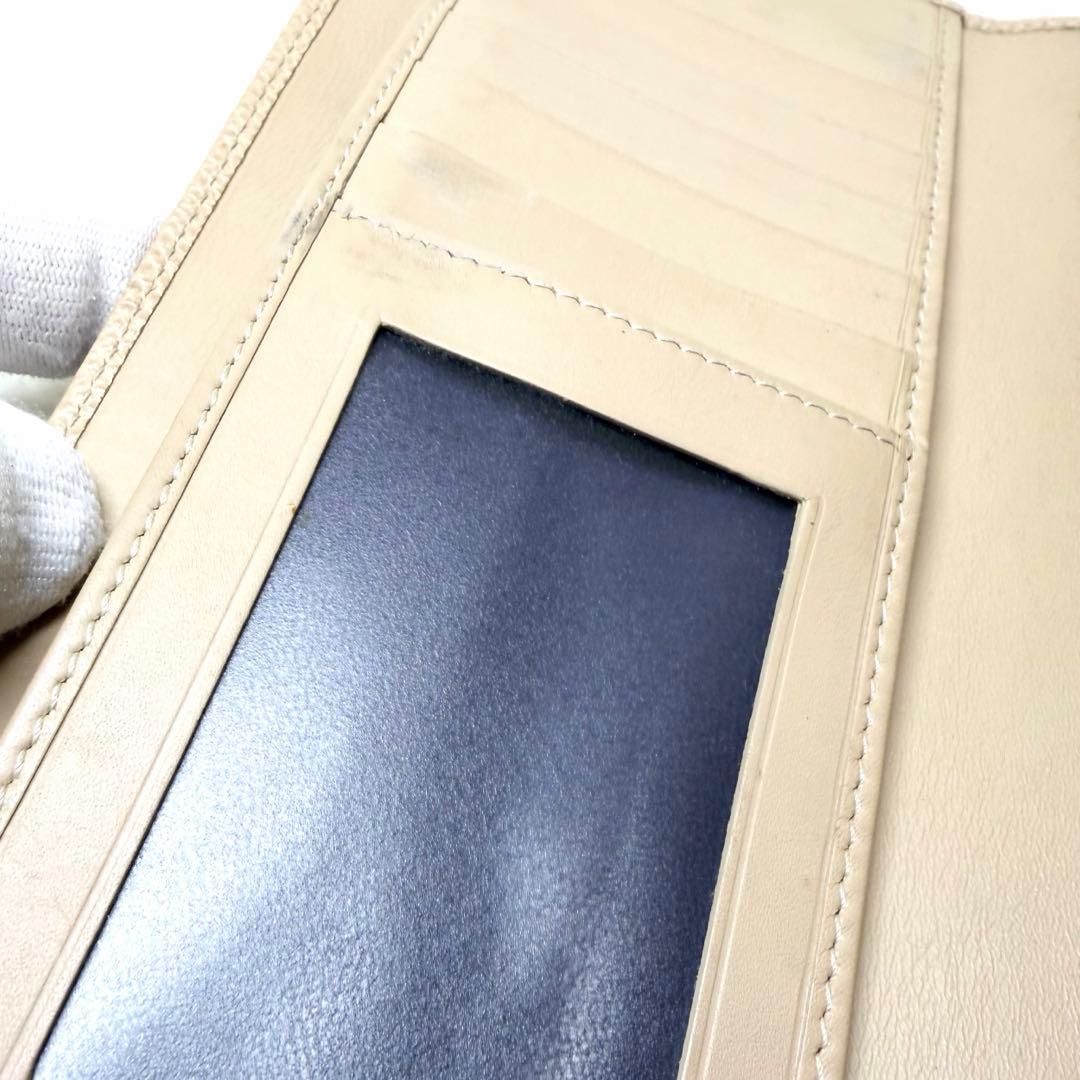 BVLGARI ブルガリ ビーゼロワン サークルロゴ 長財布 シボ革 ベージュ