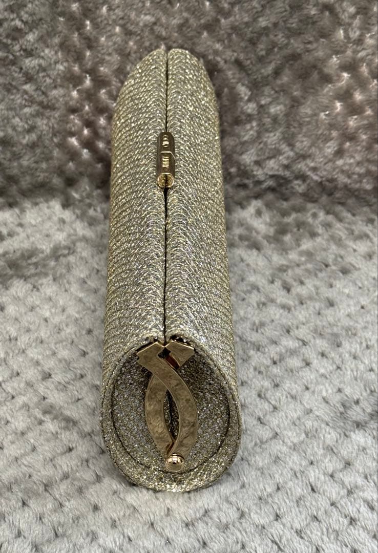 JIMMY CHOO ジミーチュウ　グリッター　クラッチ　シルバー/ゴールド