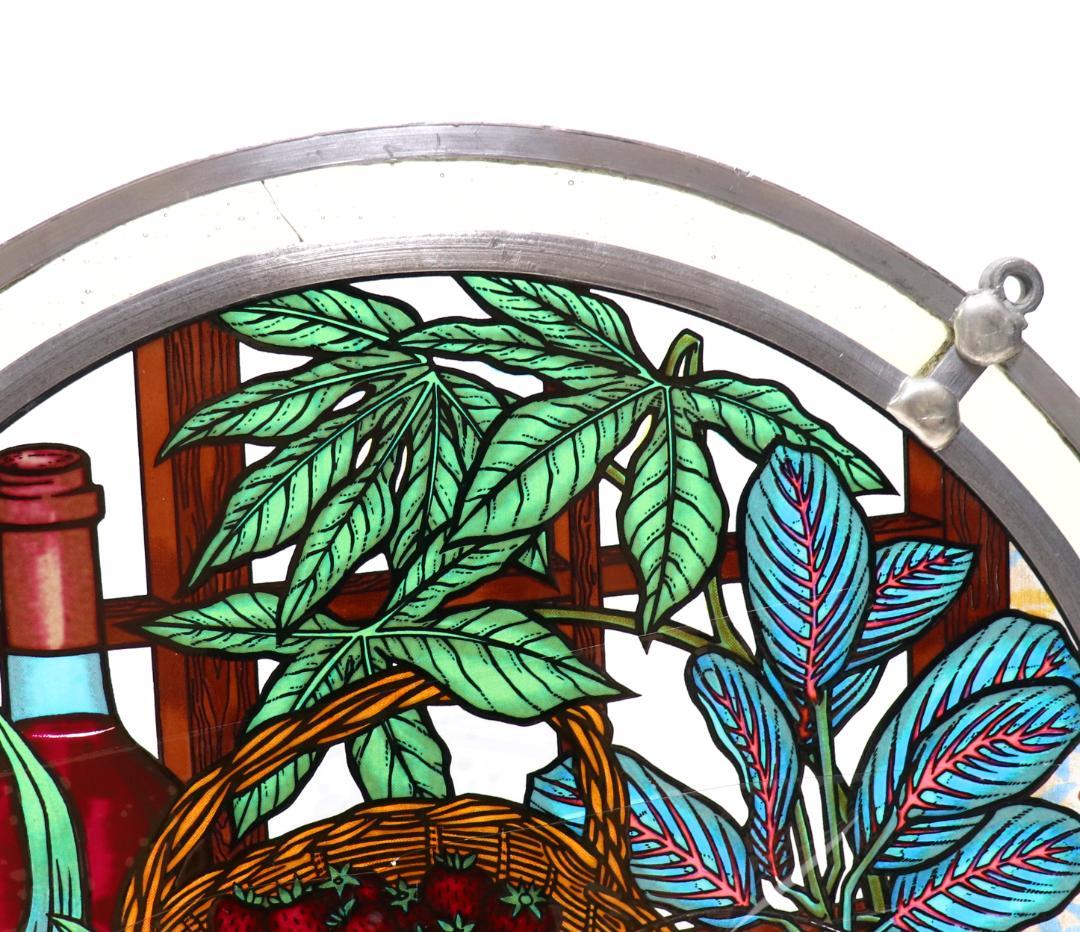 ストロベリーと赤ワイン ダブルリム製 ヴィンテージステンドグラス極稀少 初期作品