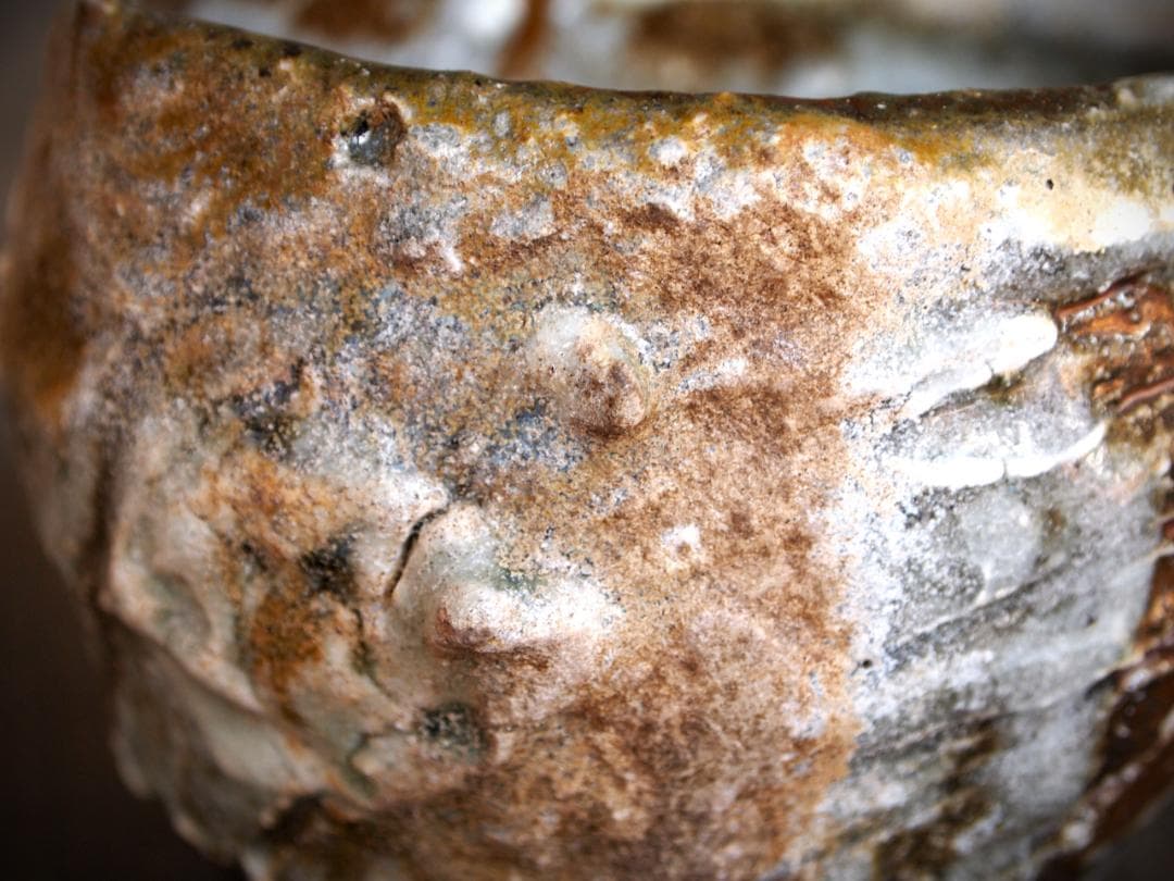 希少作★加藤委★川小牧引っ掻き茶碗★共箱