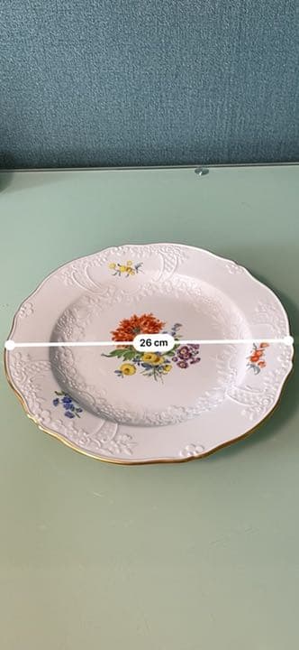 103マイセンプレート3点「人魚姫」「菊」「三つ花」掛け皿　meissen未使用