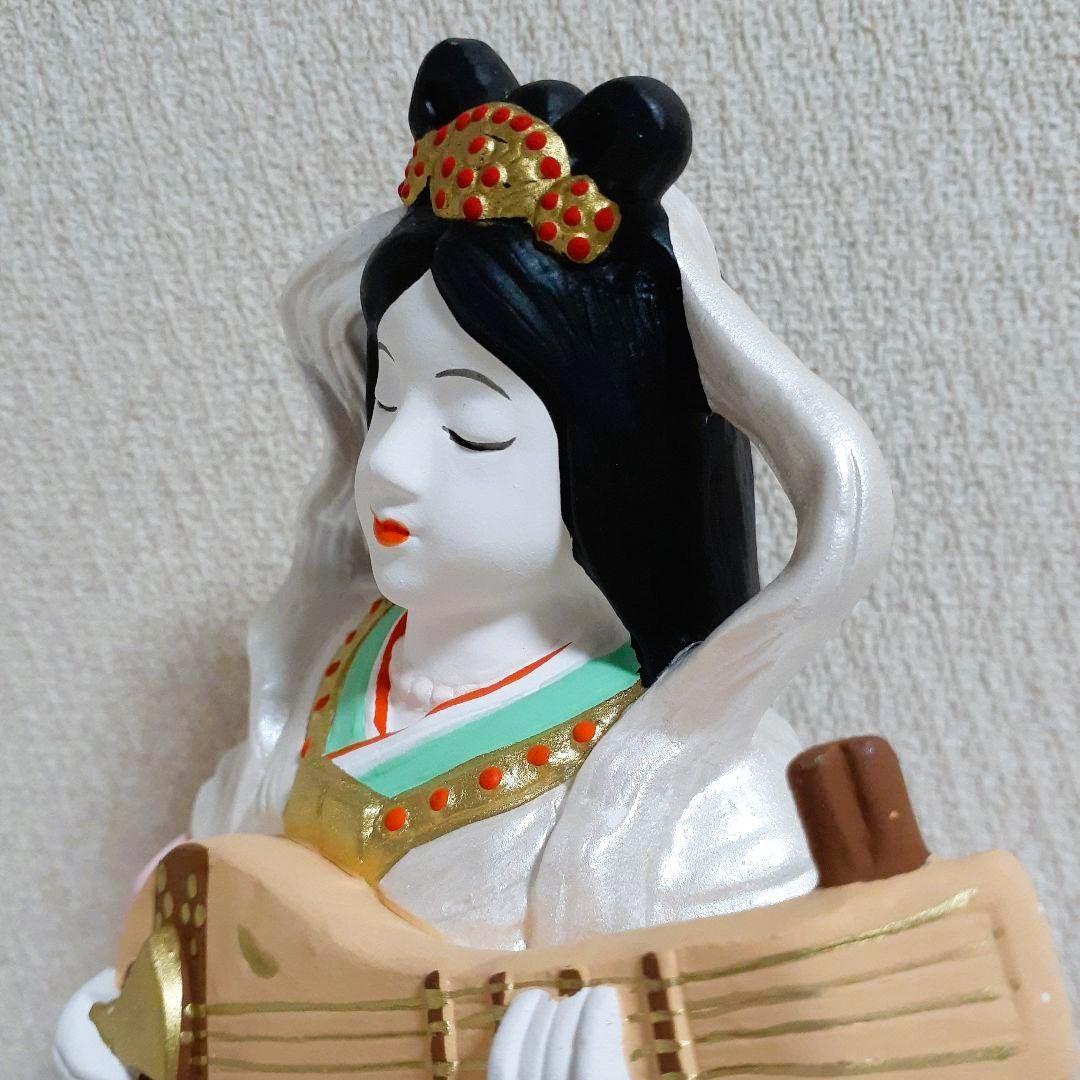 092　開運招福の縁起物！陶器製　笑門七福神　弁財天　特大 昭峰作