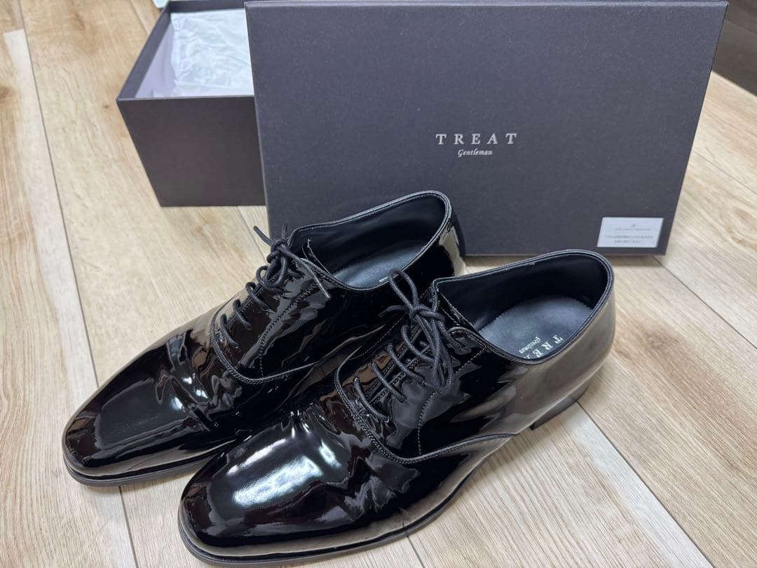 TREAT ドレスシューズ 黒エナメル 結婚式 ※使用してます サイズ:9