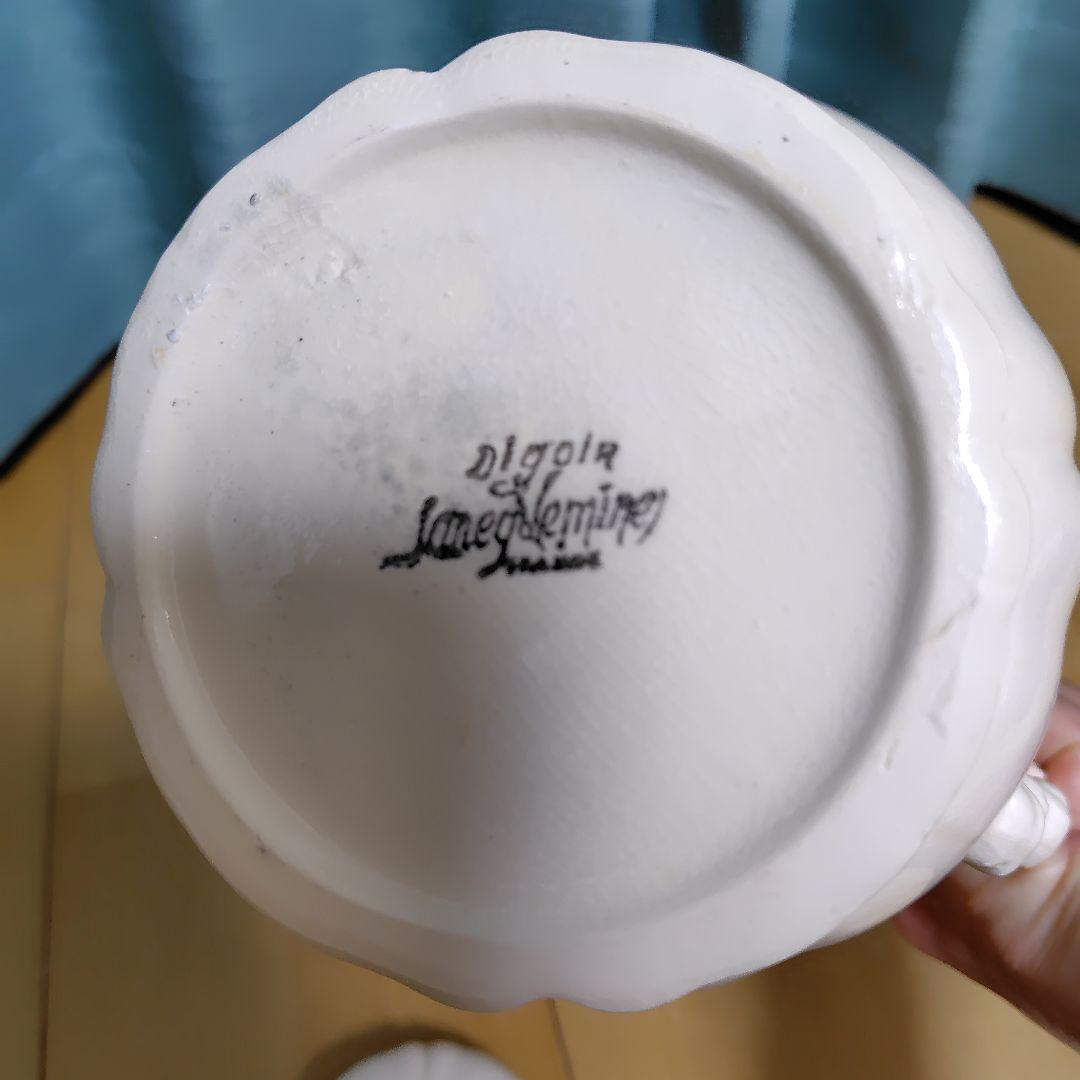 サルグミンヌ　花リム　ポット＆シュガーポット セット　アンティーク