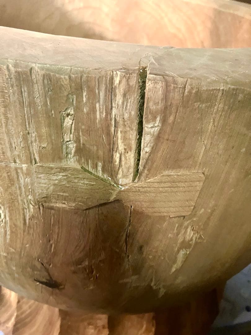 本欅ホンケヤキ 臼 4升欅 うす ディスプレイ 古道具 アンティーク