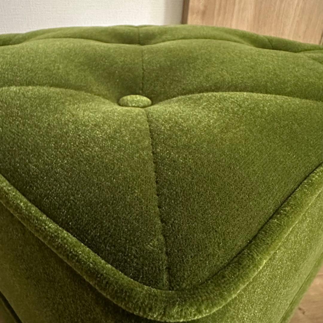 美品 カリモク60 オットマン モケットグリーン スツール
