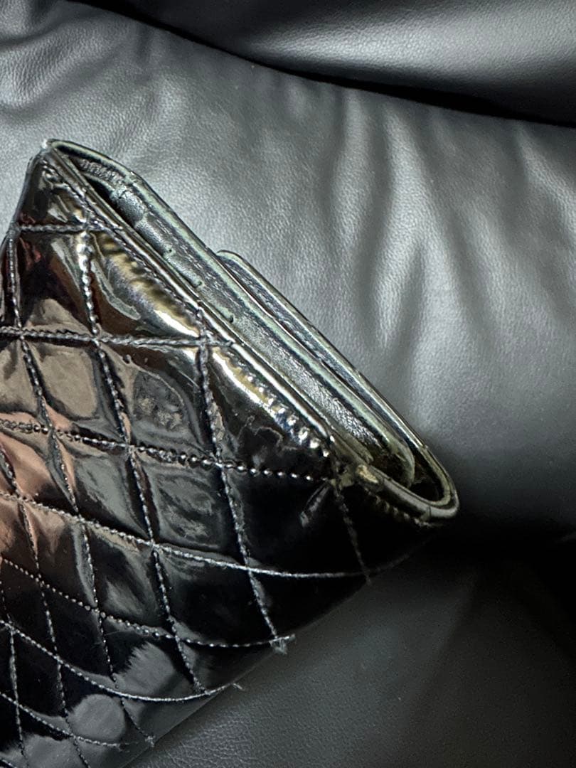 CHANEL ブラック 長財布 マトラッセ