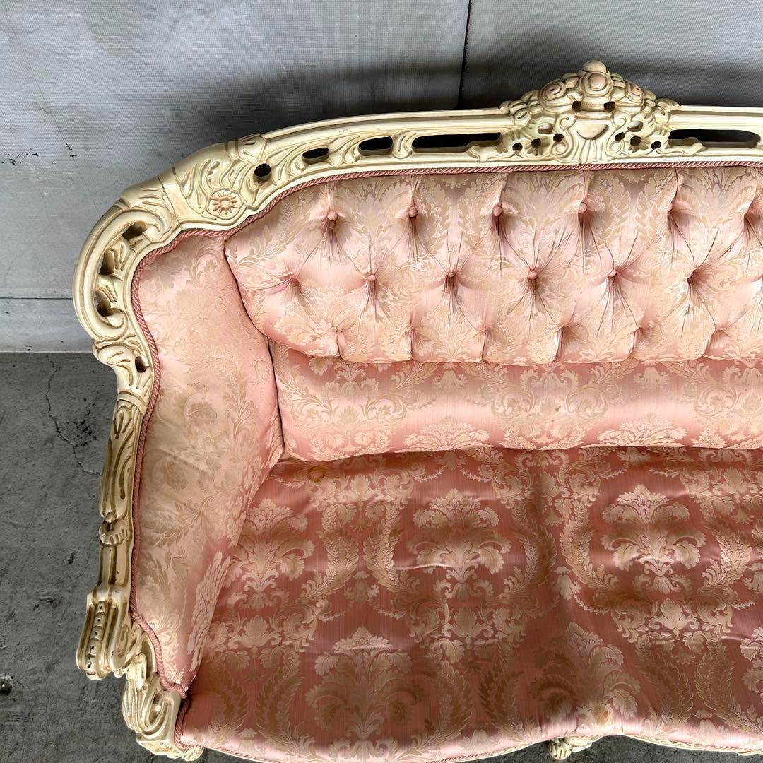 ★90s★イタリア製　アンティーク　ヴェルサイユ ロココ調 2Pソファ 姫家具