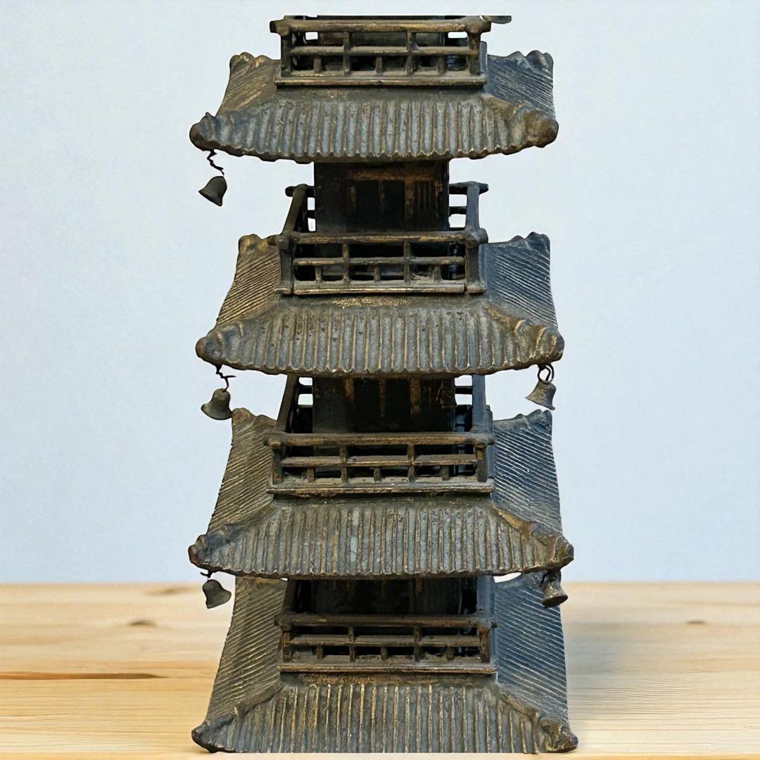 重厚10kg超❣️真鍮鋳物製 大型五重塔 81cm 重厚工芸品 インテリア 模型