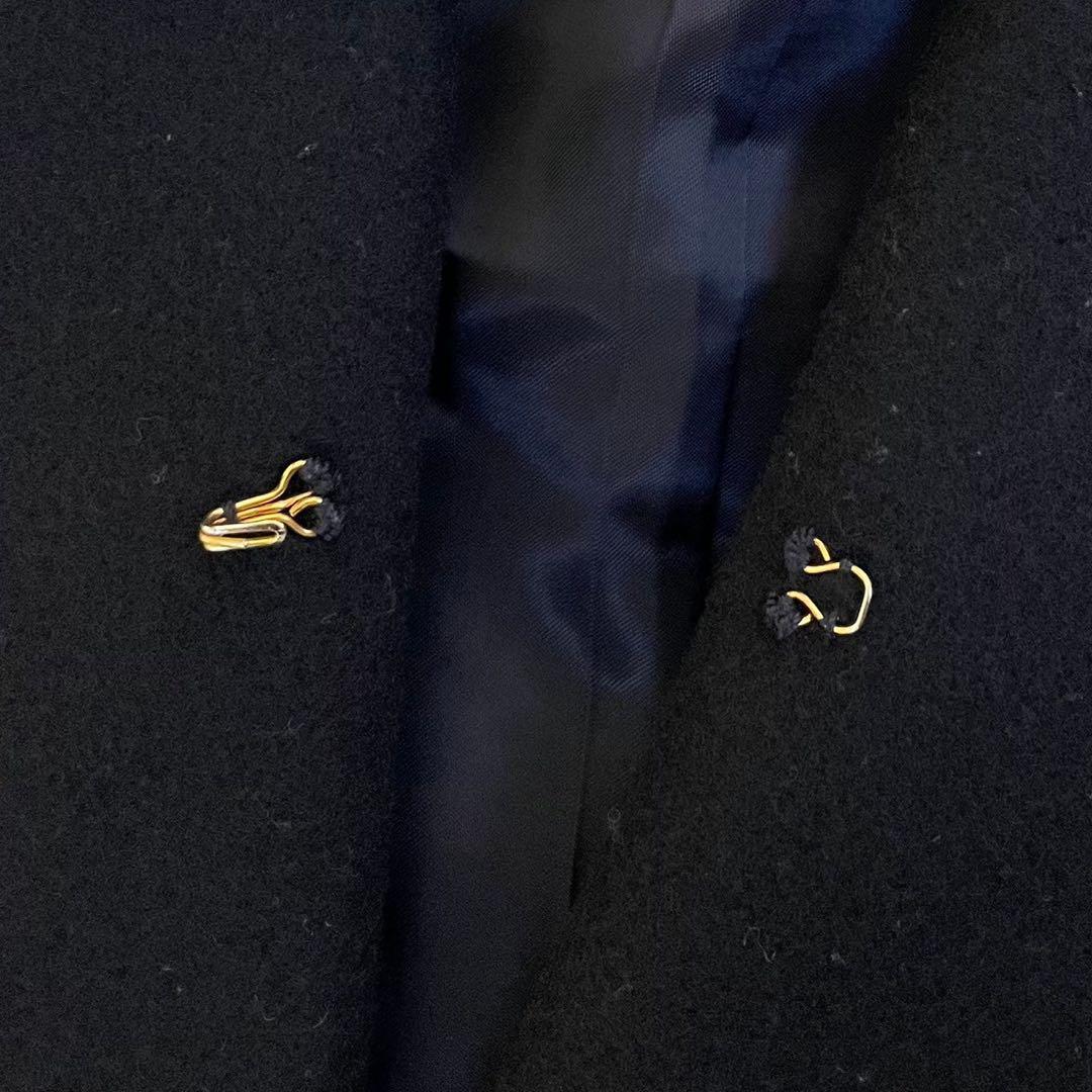 【エリン】ELIN✨美品✨フディーコート　ケープコート　ネイビー　ウール100%