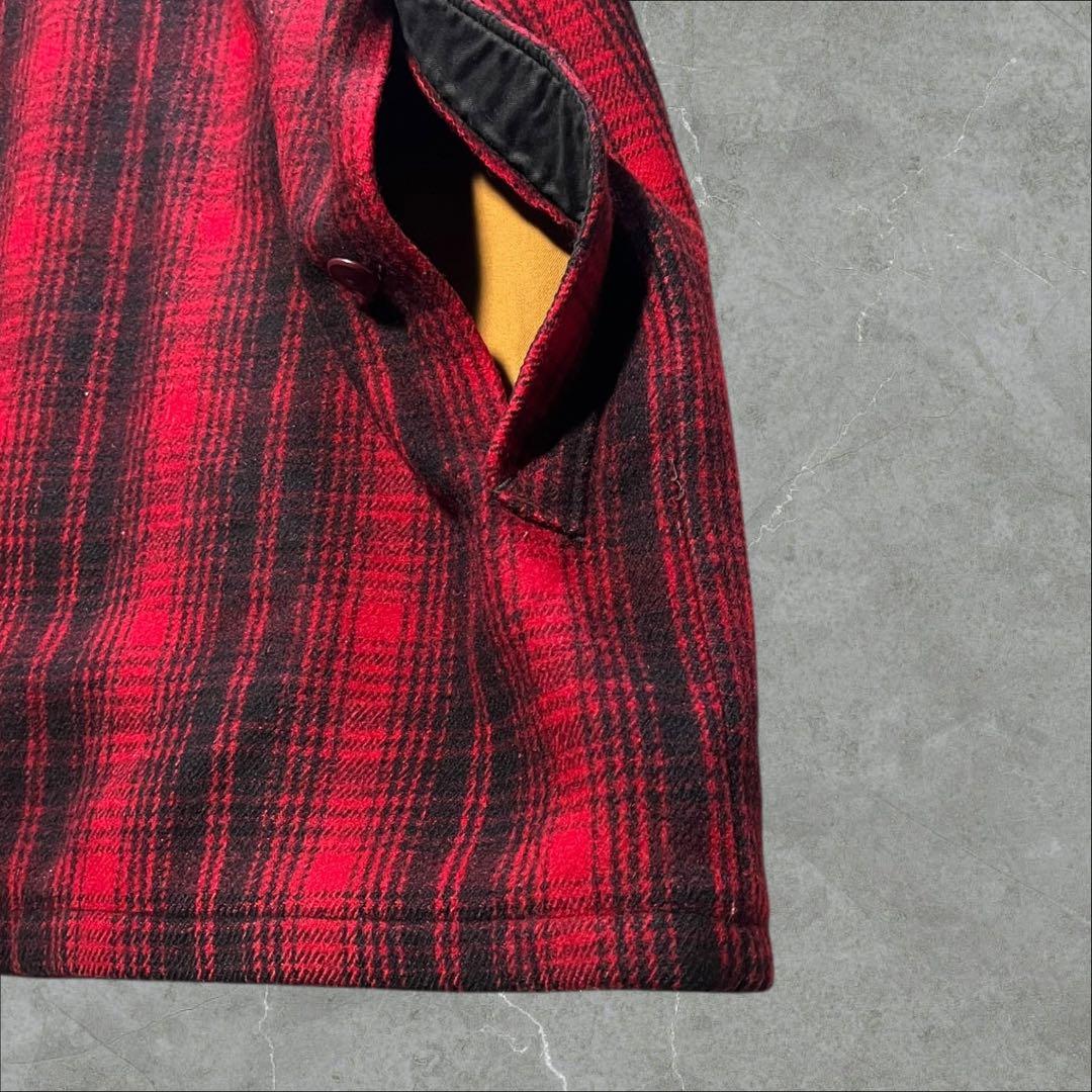 光 Woolrich バッファローチェックLウールハンティングジャケット