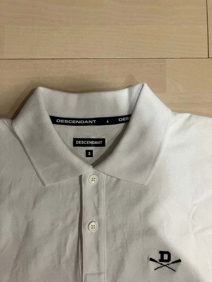 DESCENDANT CROSSPADDLE POLO SS サイズ3 ホワイト