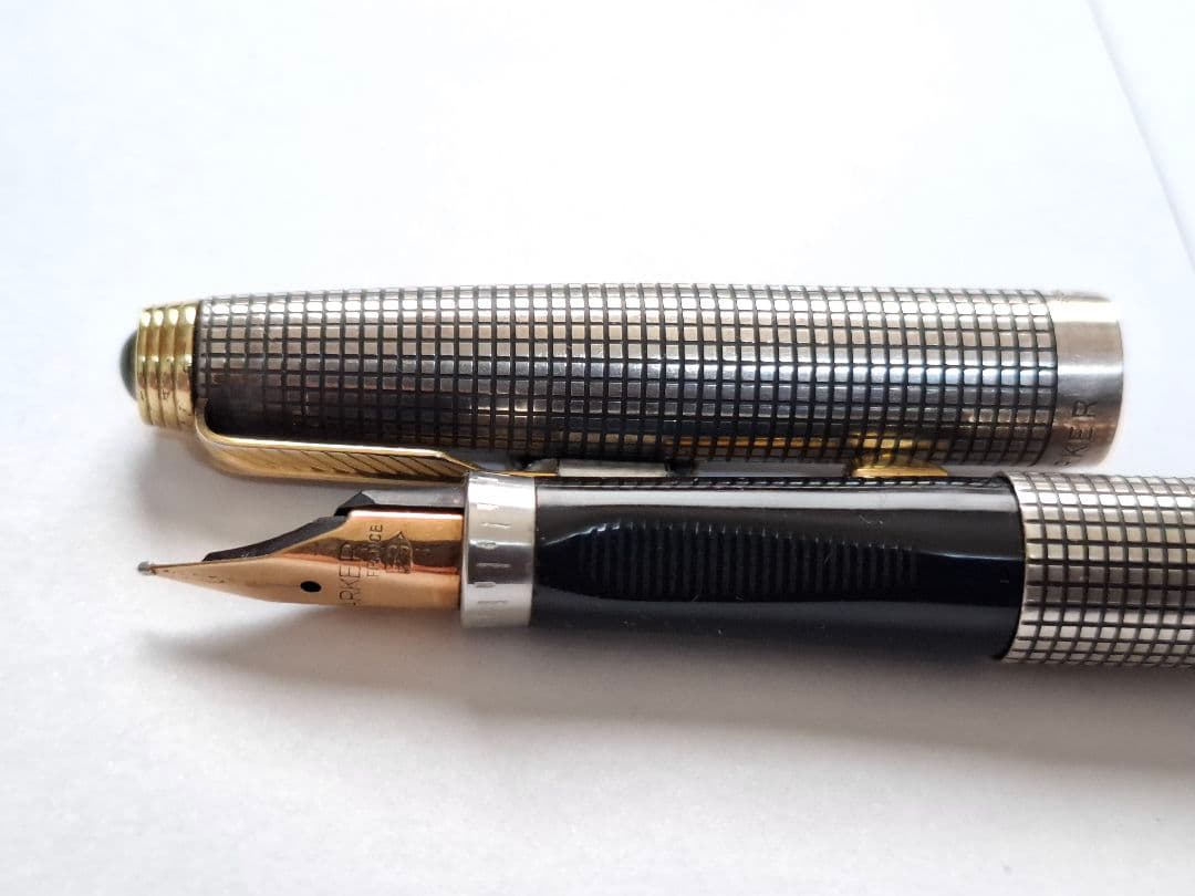 希少　parker　万年筆　XF(極細)　スターリングシルバー　シズレ　オパール