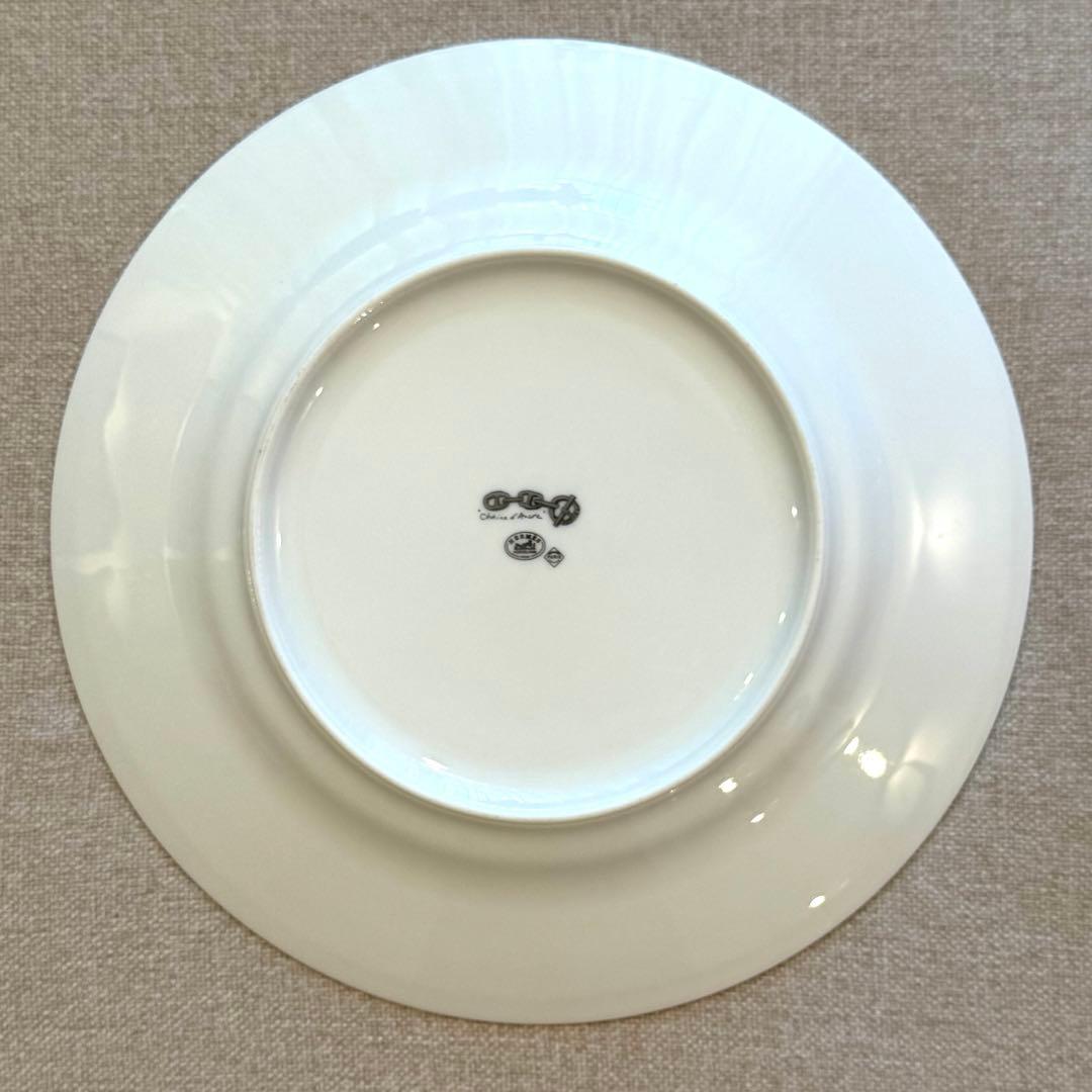 HERMES プレート3枚セット シェーヌダンクル 27cm プラチナ