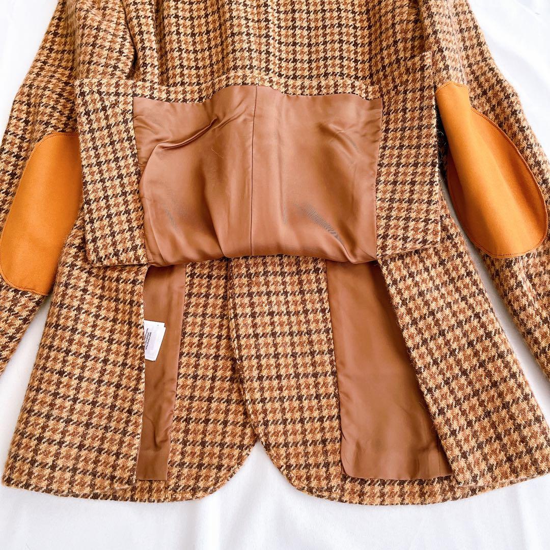 極美品 ポロラルフローレン ジャケット 千鳥格子 アルパカ ラムレザー パッチ