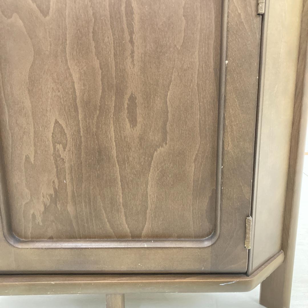 【カリモク】コーナーキャビネット　ラック　棚　収納　木製