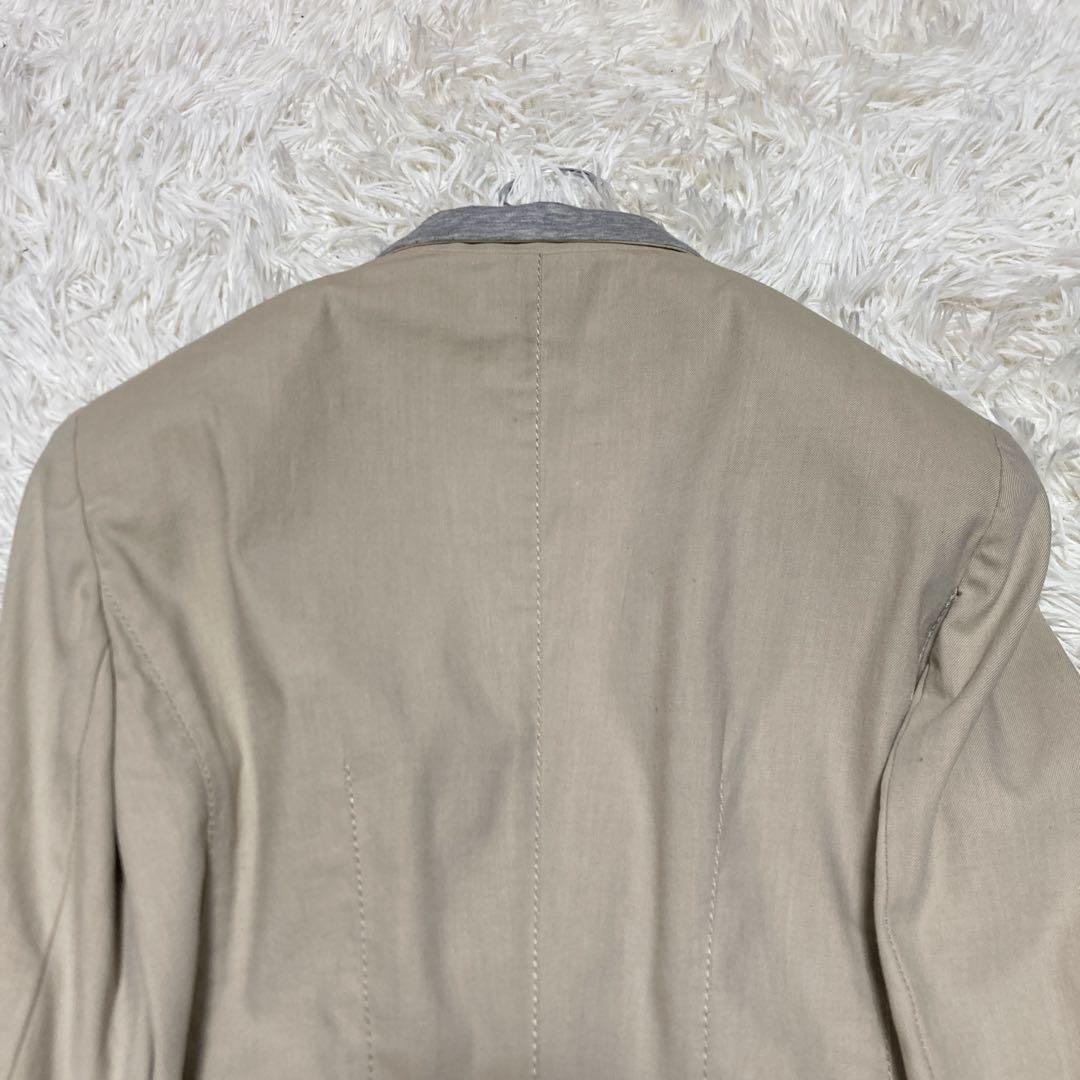 美品✨ブルネロクチネリ　ラペル切り替え　テーラードジャケット　ベージュ　S